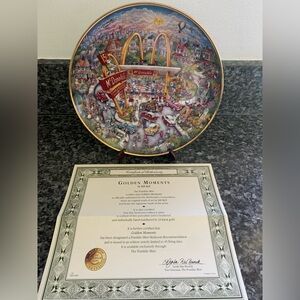 Franklin Mint McDonalds Golden Moments Plate By Bill Bell With Certificate